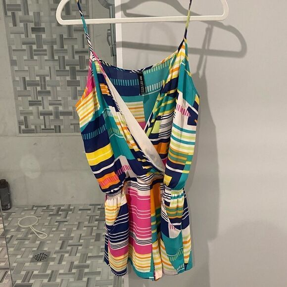 Design lab Multicolored spaghetti strap romper - Picture 1 of 5
